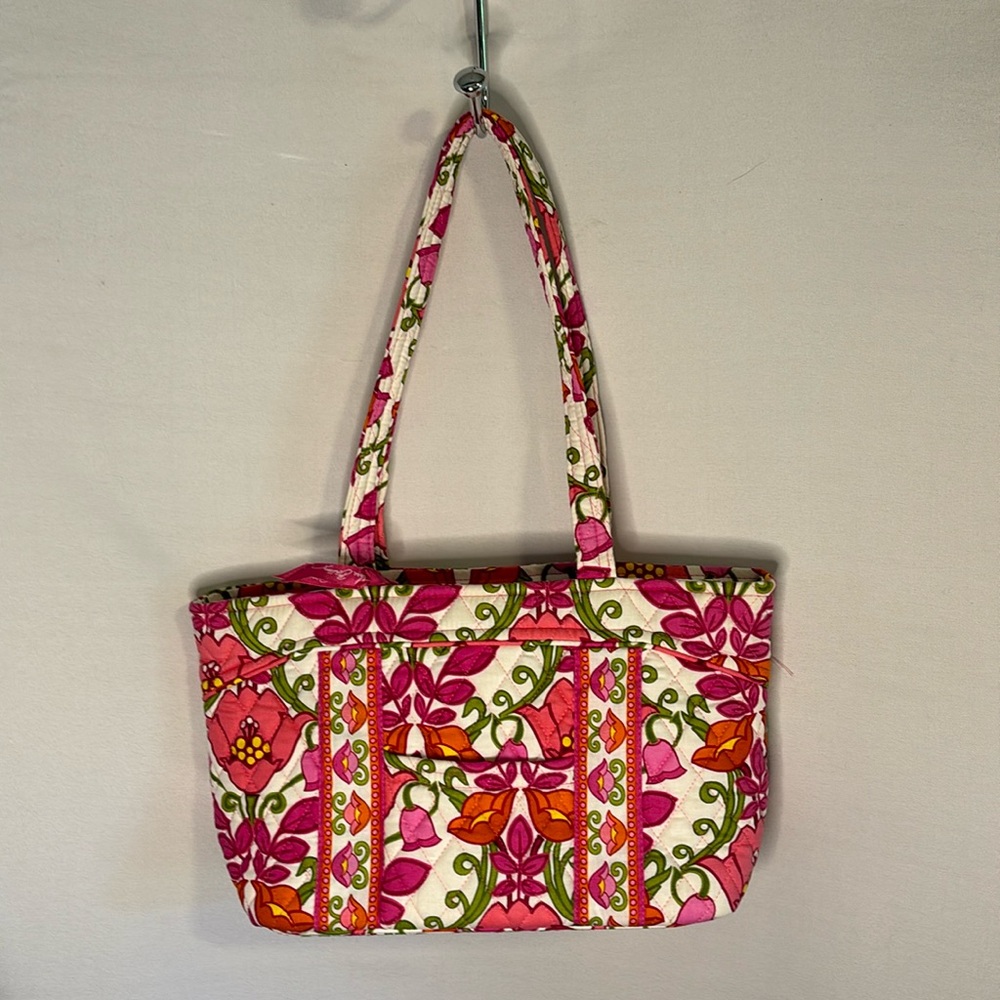 Vera Bradley Tote Floral Tulip Medium white Pink Green